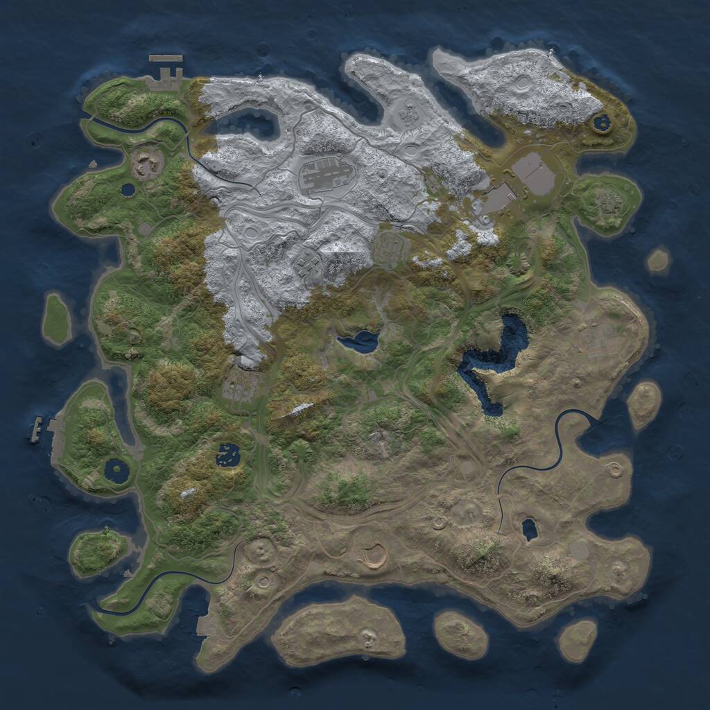 Rust Map: Procedural Map, Size: 4250, Seed: 598244854, 15 Monuments