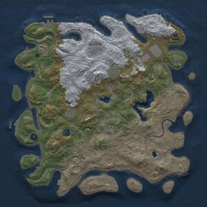 Thumbnail Rust Map: Procedural Map, Size: 4250, Seed: 598244854, 15 Monuments