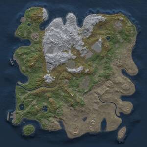 Thumbnail Rust Map: Procedural Map, Size: 3750, Seed: 1374664616, 16 Monuments