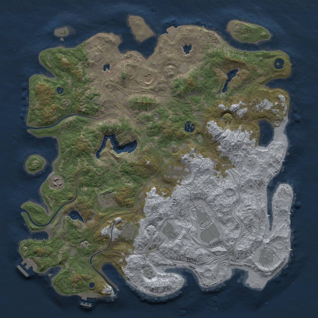 Rust Map: Procedural Map, Size: 4500, Seed: 1749005305, 17 Monuments