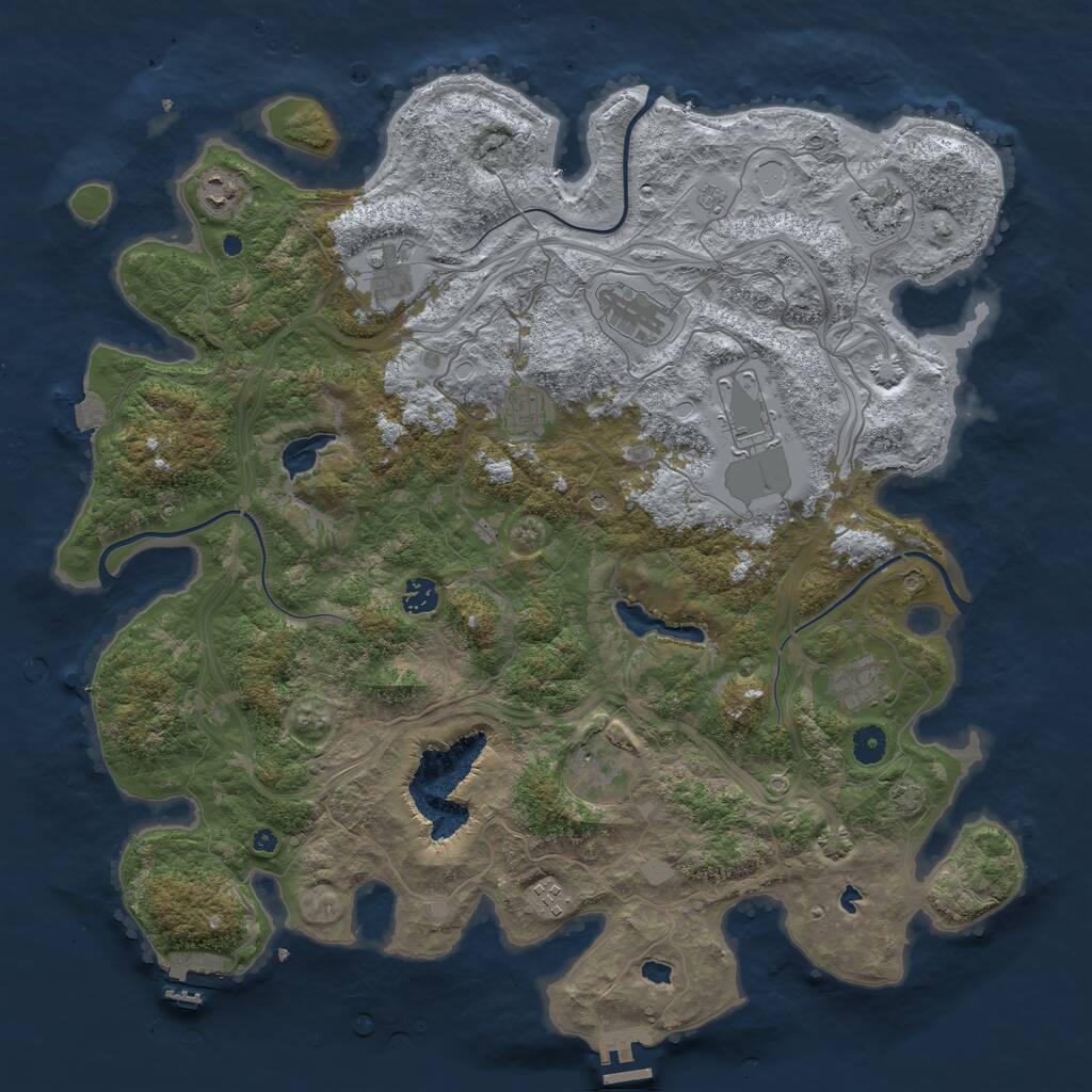 Rust Map: Procedural Map, Size: 4500, Seed: 245887310, 16 Monuments