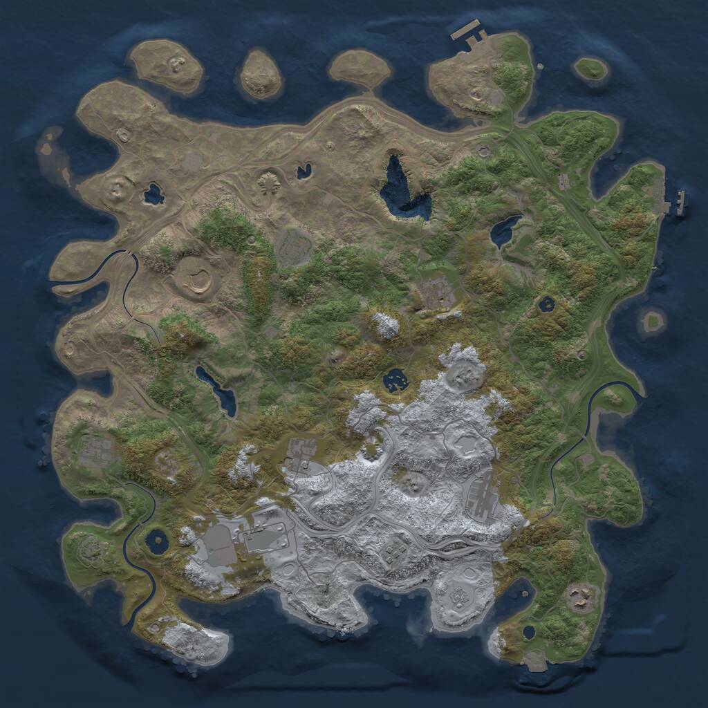 Rust Map: Procedural Map, Size: 4500, Seed: 573452270, 16 Monuments