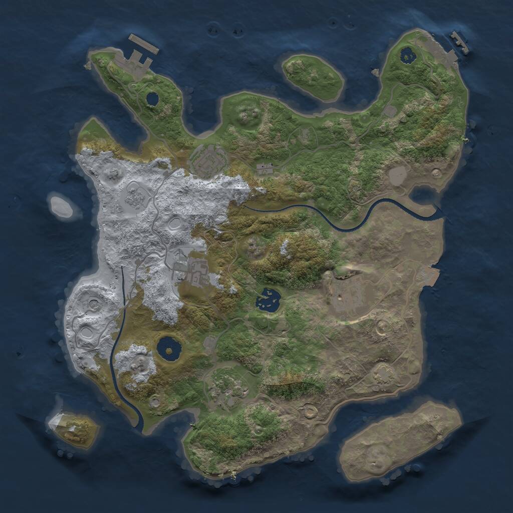 Rust Map: Procedural Map, Size: 3200, Seed: 49990, 11 Monuments