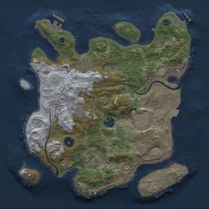 Thumbnail Rust Map: Procedural Map, Size: 3200, Seed: 49990, 11 Monuments