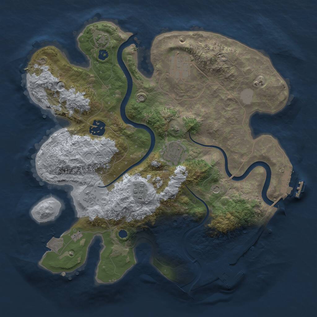 Rust Map: Procedural Map, Size: 3000, Seed: 81847, 10 Monuments