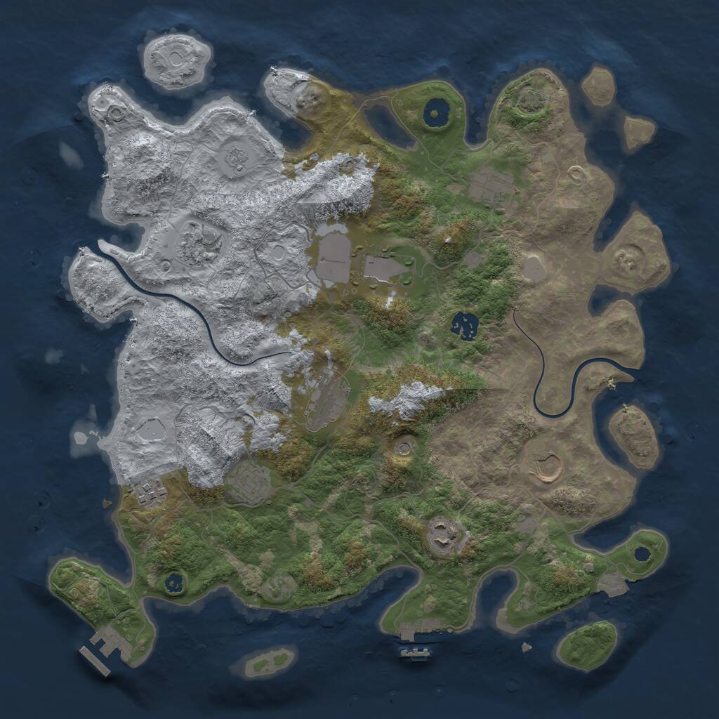 Rust Map: Procedural Map, Size: 3850, Seed: 398537288, 15 Monuments