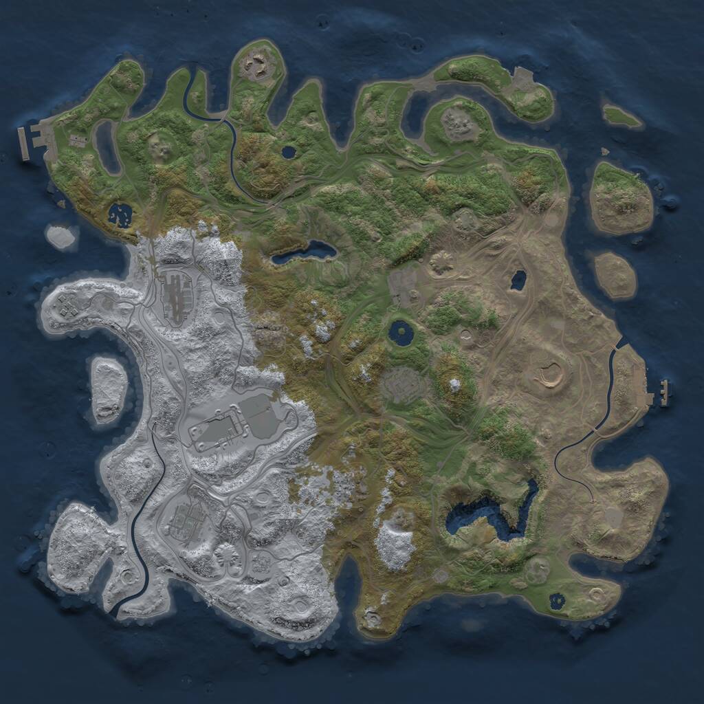 Rust Map: Procedural Map, Size: 4250, Seed: 950319, 16 Monuments