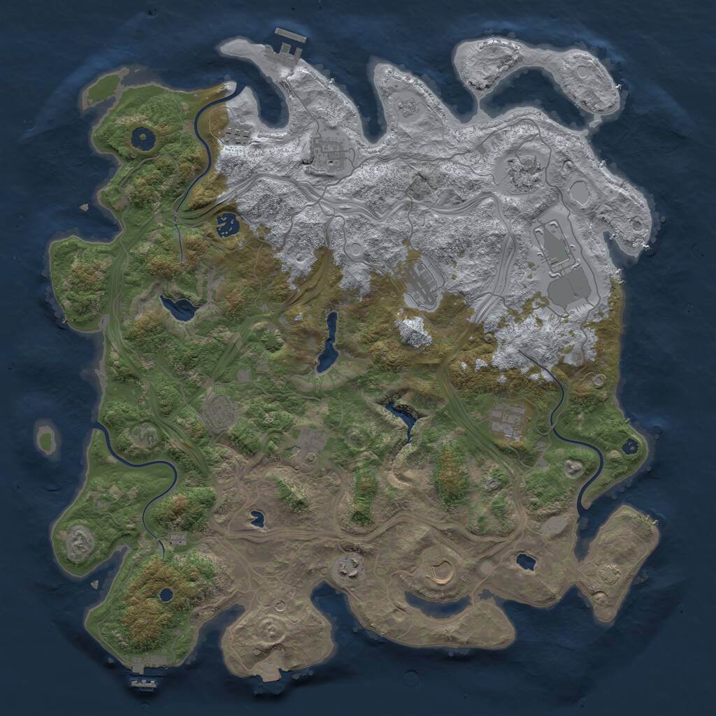 Rust Map: Procedural Map, Size: 4500, Seed: 978220192, 17 Monuments