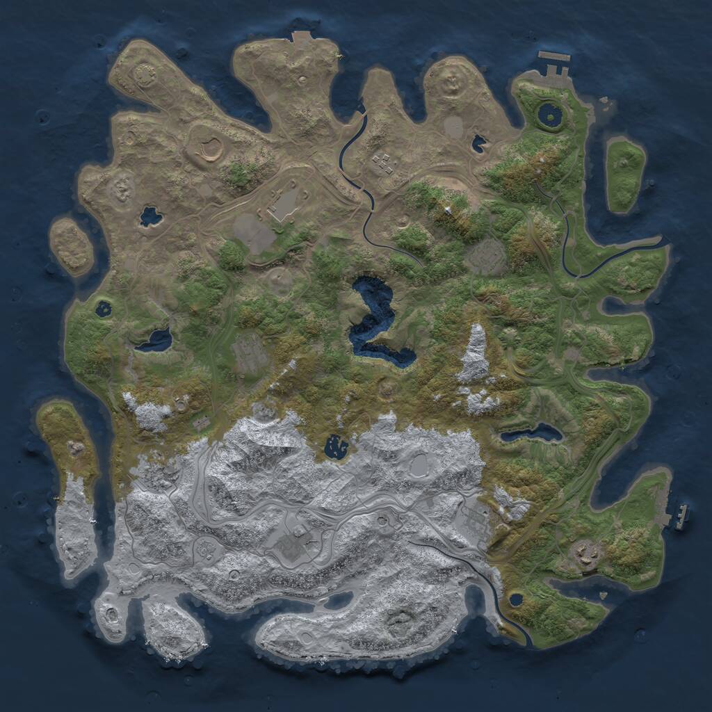 Rust Map: Procedural Map, Size: 4500, Seed: 1996283051, 16 Monuments