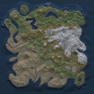 Thumbnail Rust Map: Procedural Map, Size: 4096, Seed: 1338145155, 17 Monuments