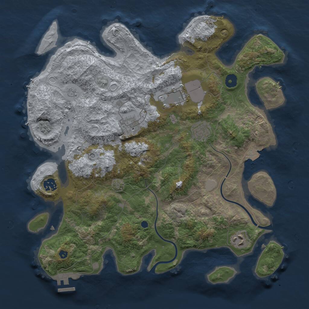 Rust Map: Procedural Map, Size: 3600, Seed: 171024, 11 Monuments