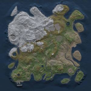 Thumbnail Rust Map: Procedural Map, Size: 3600, Seed: 171024, 11 Monuments