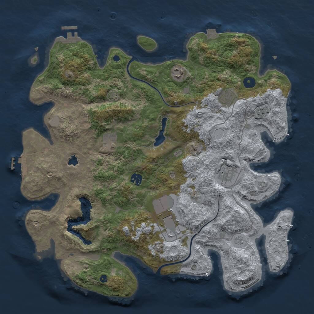 Rust Map: Procedural Map, Size: 4000, Seed: 10172024, 13 Monuments