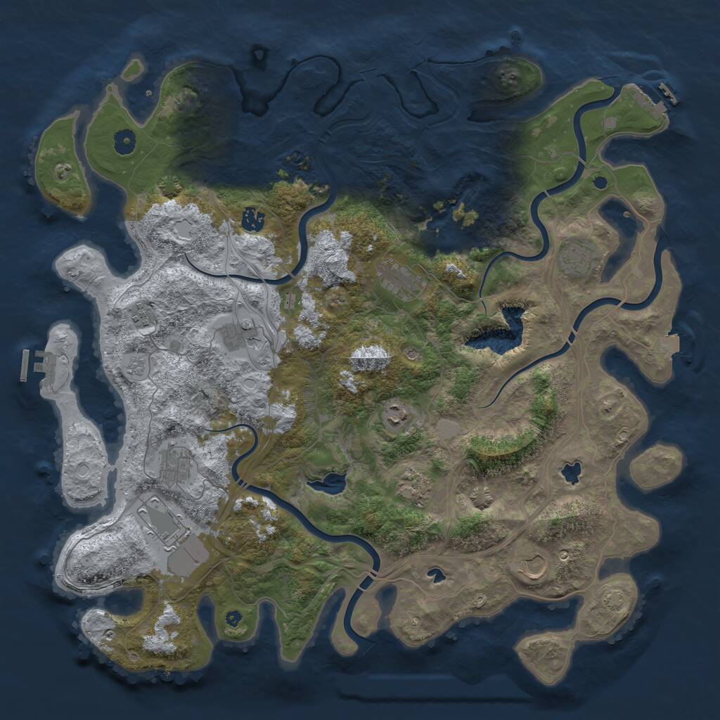 Rust Map: Procedural Map, Size: 4500, Seed: 553930589, 16 Monuments