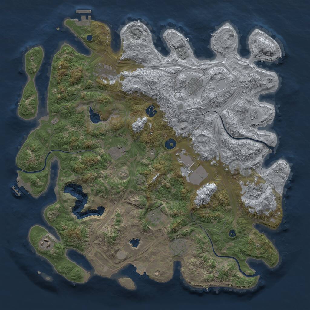 Rust Map: Procedural Map, Size: 4250, Seed: 1858094767, 16 Monuments