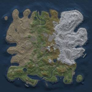 Thumbnail Rust Map: Procedural Map, Size: 3800, Seed: 371640410, 16 Monuments