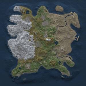 Thumbnail Rust Map: Procedural Map, Size: 3500, Seed: 2114324950, 13 Monuments