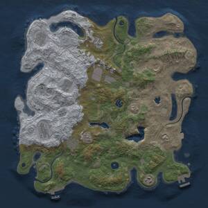 Thumbnail Rust Map: Procedural Map, Size: 4096, Seed: 659466740, 16 Monuments