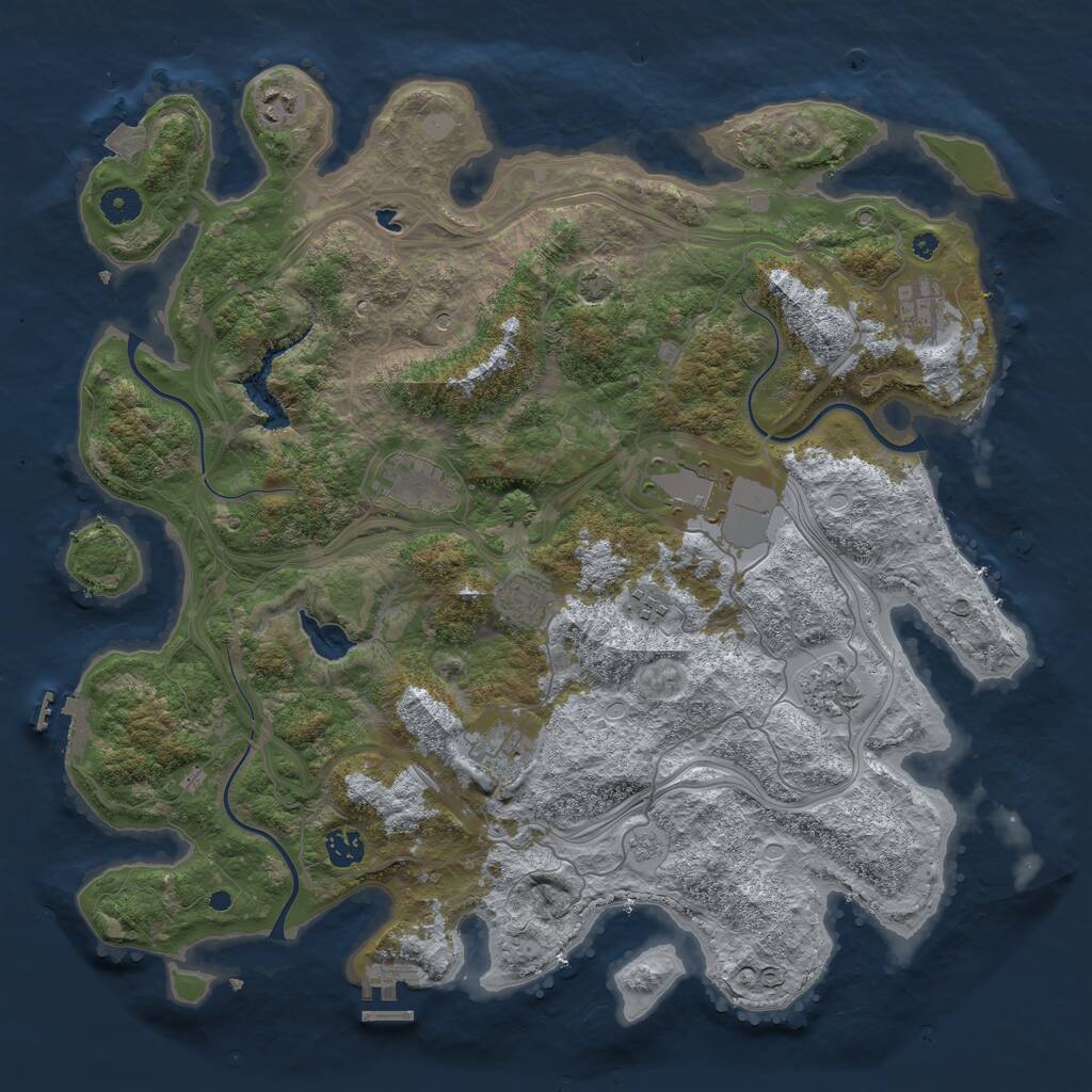 Rust Map: Procedural Map, Size: 4250, Seed: 2189987, 15 Monuments