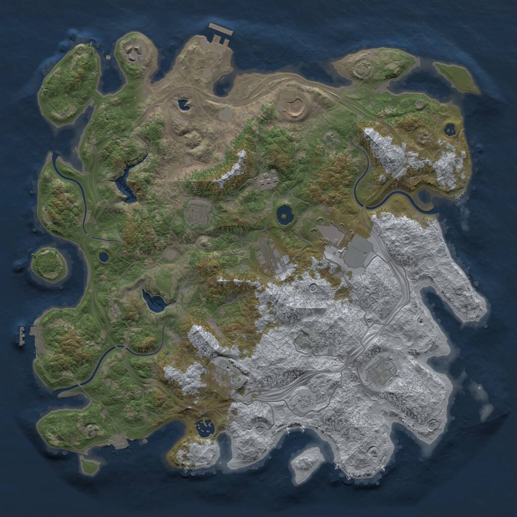 Rust Map: Procedural Map, Size: 4250, Seed: 2189987, 15 Monuments