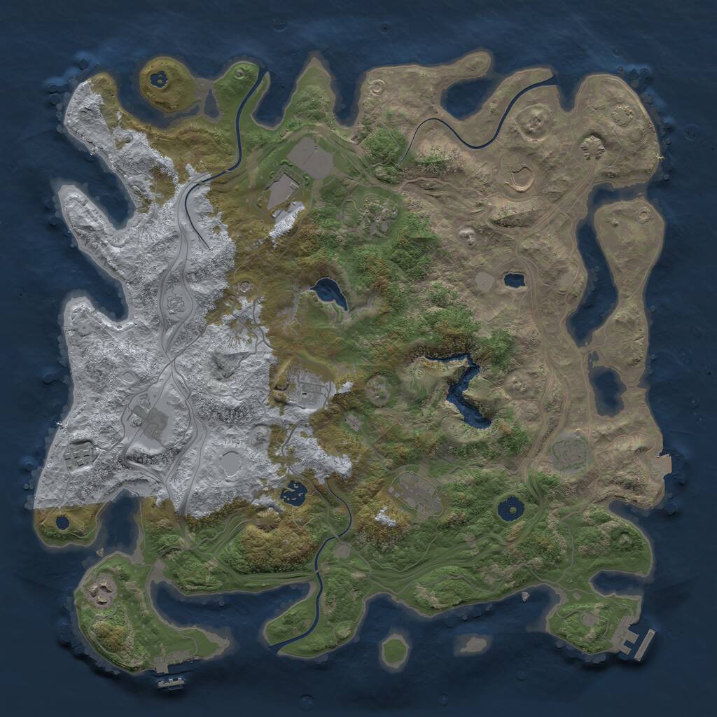 Rust Map: Procedural Map, Size: 4300, Seed: 1902278665, 16 Monuments