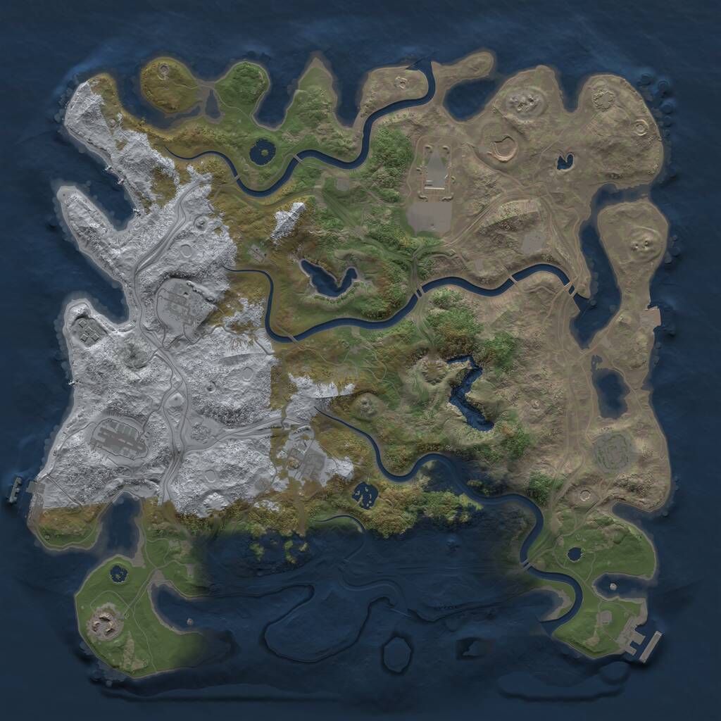 Rust Map: Procedural Map, Size: 4300, Seed: 1902278665, 15 Monuments