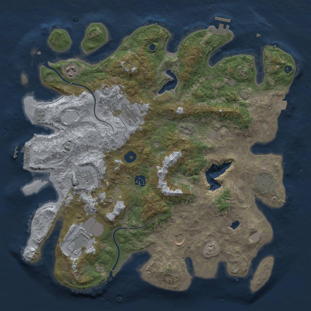 Rust Map: Procedural Map, Size: 4000, Seed: 863792644, 14 Monuments