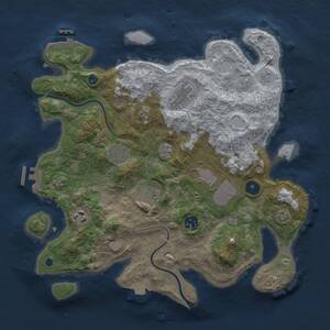 Thumbnail Rust Map: Procedural Map, Size: 3500, Seed: 2856422, 13 Monuments