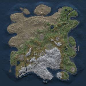 Thumbnail Rust Map: Procedural Map, Size: 3500, Seed: 1845171436, 14 Monuments