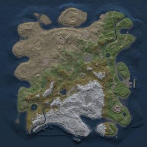 Thumbnail Rust Map: Procedural Map, Size: 3500, Seed: 1845171436, 13 Monuments