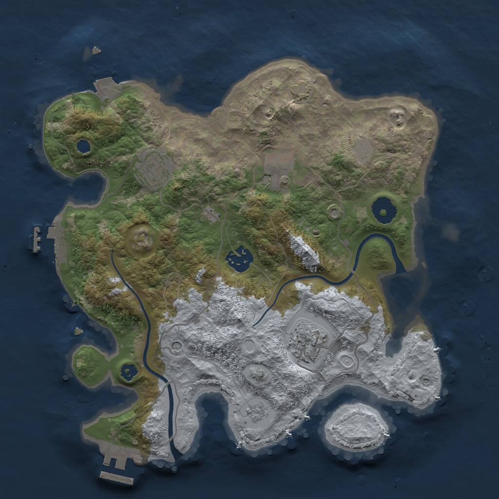 Rust Map: Procedural Map, Size: 3000, Seed: 1412023075, 10 Monuments