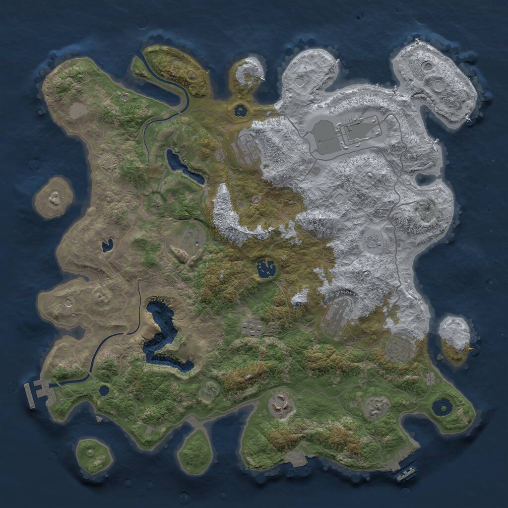 Rust Map: Procedural Map, Size: 4000, Seed: 1760924426, 14 Monuments