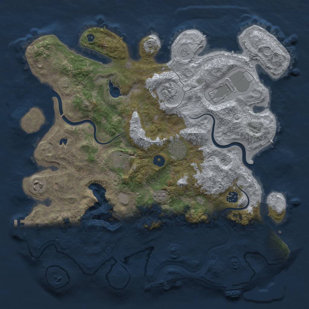 Rust Map: Procedural Map, Size: 4000, Seed: 1760924426, 13 Monuments