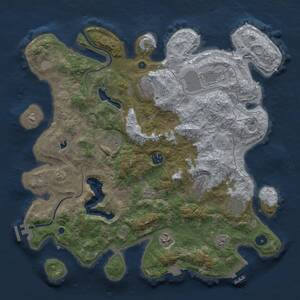 Thumbnail Rust Map: Procedural Map, Size: 4000, Seed: 1760924426, 14 Monuments