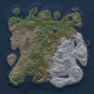 Thumbnail Rust Map: Procedural Map, Size: 3500, Seed: 286435809, 14 Monuments