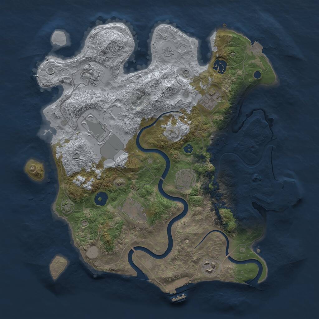Rust Map: Procedural Map, Size: 3500, Seed: 1015577110, 14 Monuments