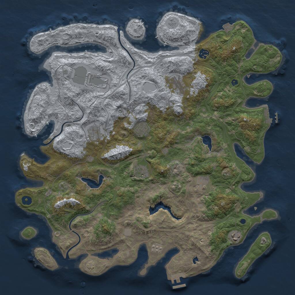 Rust Map: Procedural Map, Size: 4500, Seed: 24456995, 15 Monuments