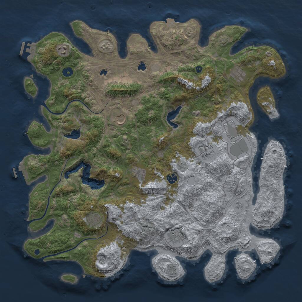 Rust Map: Procedural Map, Size: 4500, Seed: 659388269, 16 Monuments