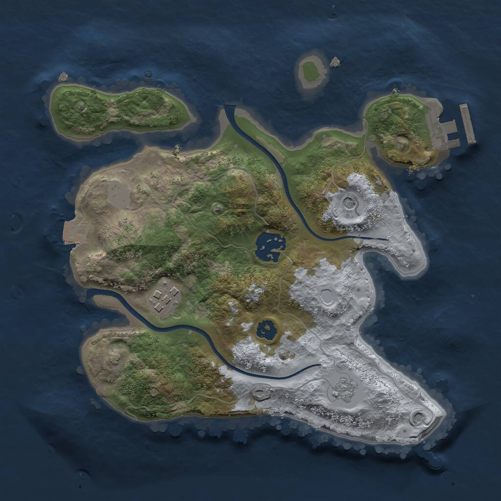 Rust Map: Procedural Map, Size: 2500, Seed: 102450503, 6 Monuments