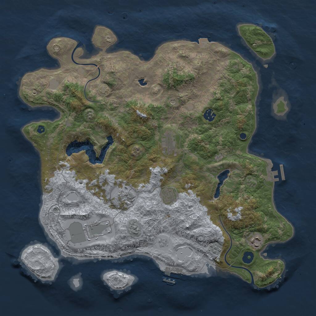 Rust Map: Procedural Map, Size: 4000, Seed: 1806532613, 13 Monuments