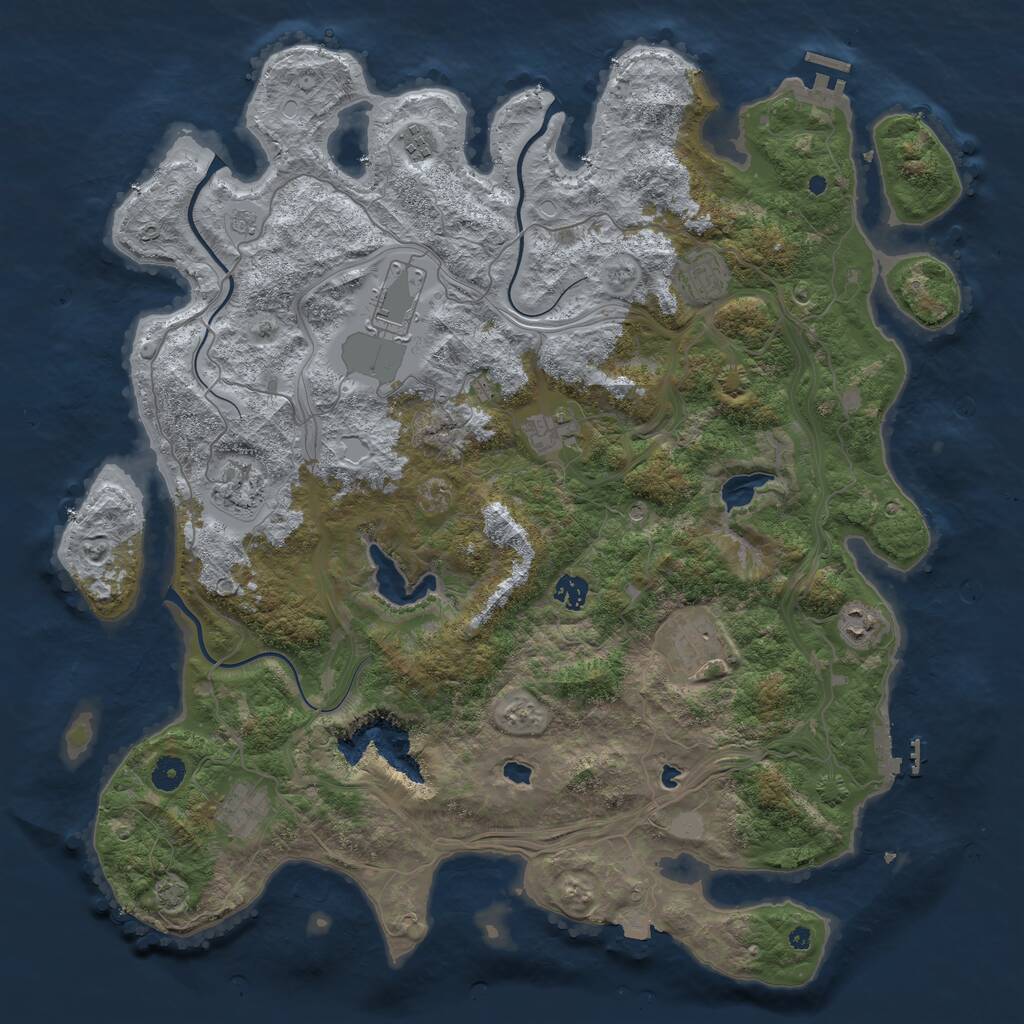 Rust Map: Procedural Map, Size: 4500, Seed: 425396691, 15 Monuments