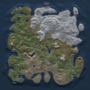 Thumbnail Rust Map: Procedural Map, Size: 4000, Seed: 1391094293, 14 Monuments