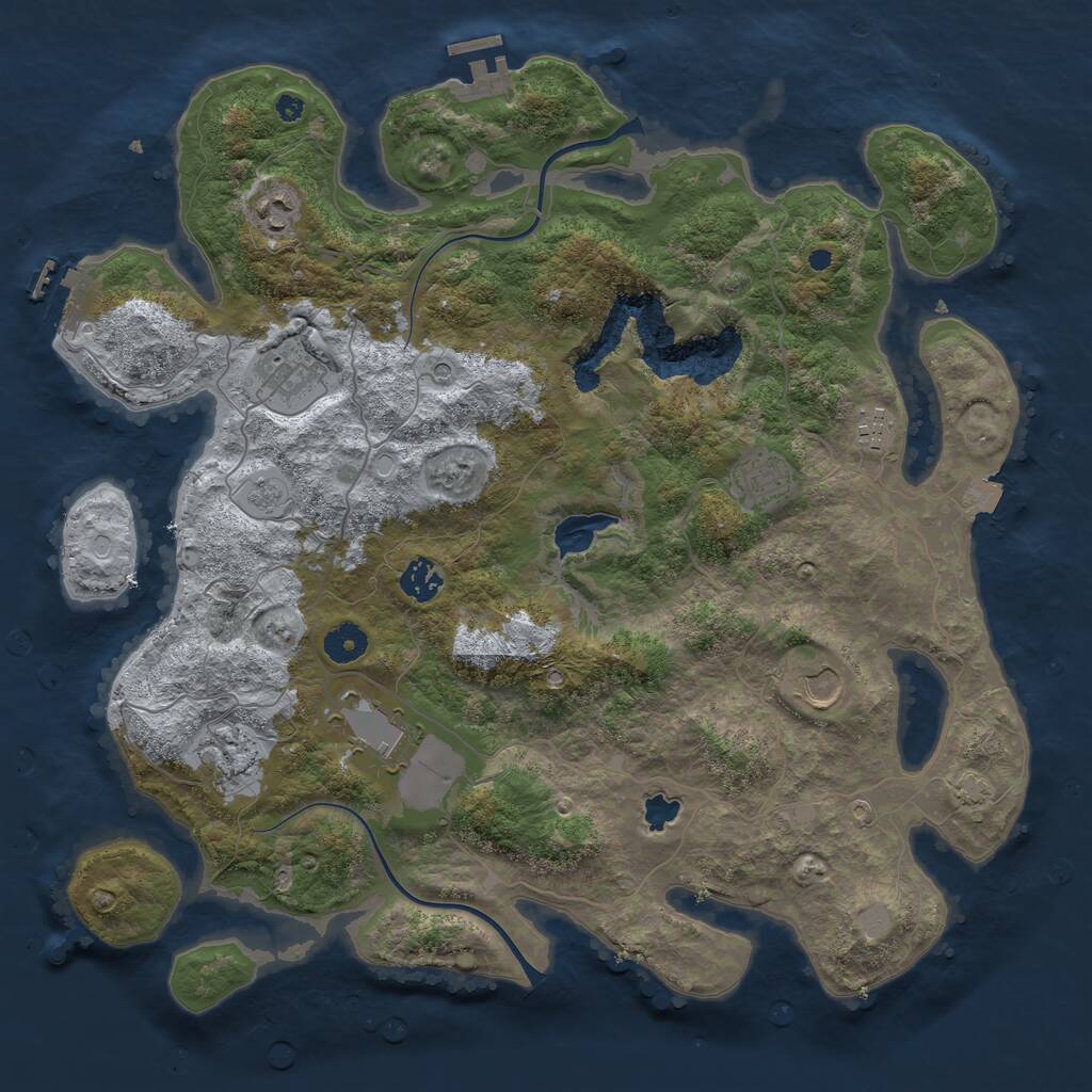 Rust Map: Procedural Map, Size: 4000, Seed: 585298439, 14 Monuments