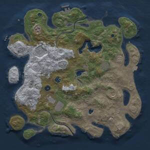 Thumbnail Rust Map: Procedural Map, Size: 4000, Seed: 585298439, 14 Monuments