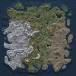 Thumbnail Rust Map: Procedural Map, Size: 5000, Seed: 48671, 17 Monuments