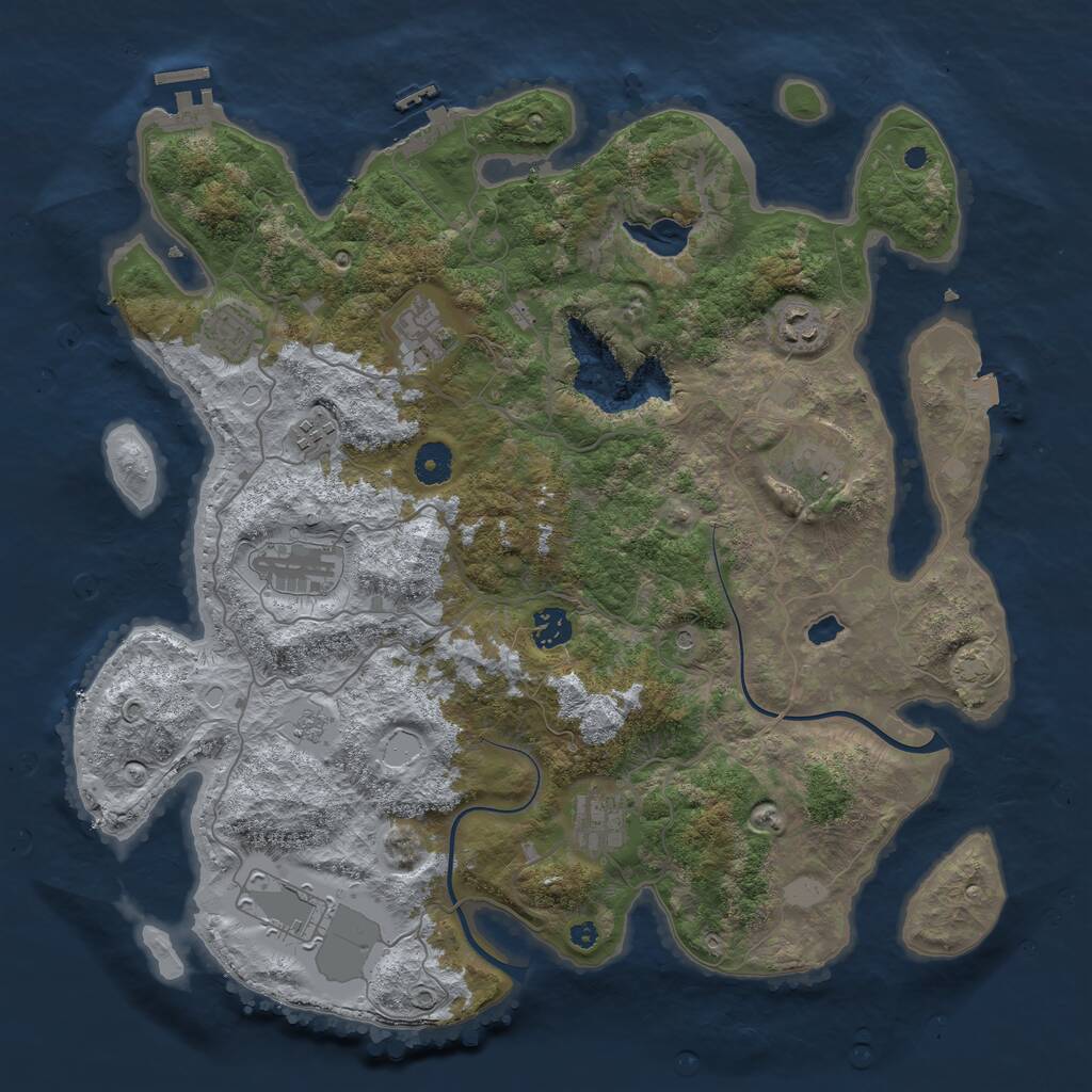 Rust Map: Procedural Map, Size: 4000, Seed: 1784293722, 15 Monuments