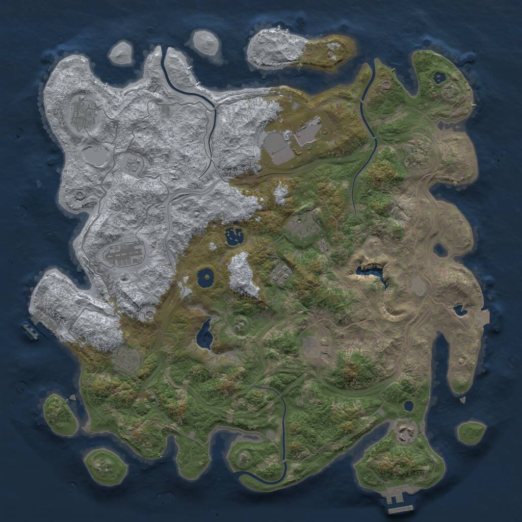 Rust Map: Procedural Map, Size: 4250, Seed: 1982692896, 16 Monuments