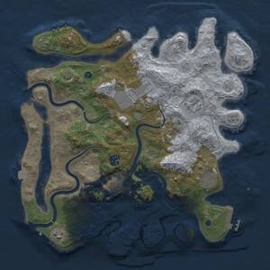 Thumbnail Rust Map: Procedural Map, Size: 3700, Seed: 998121, 13 Monuments