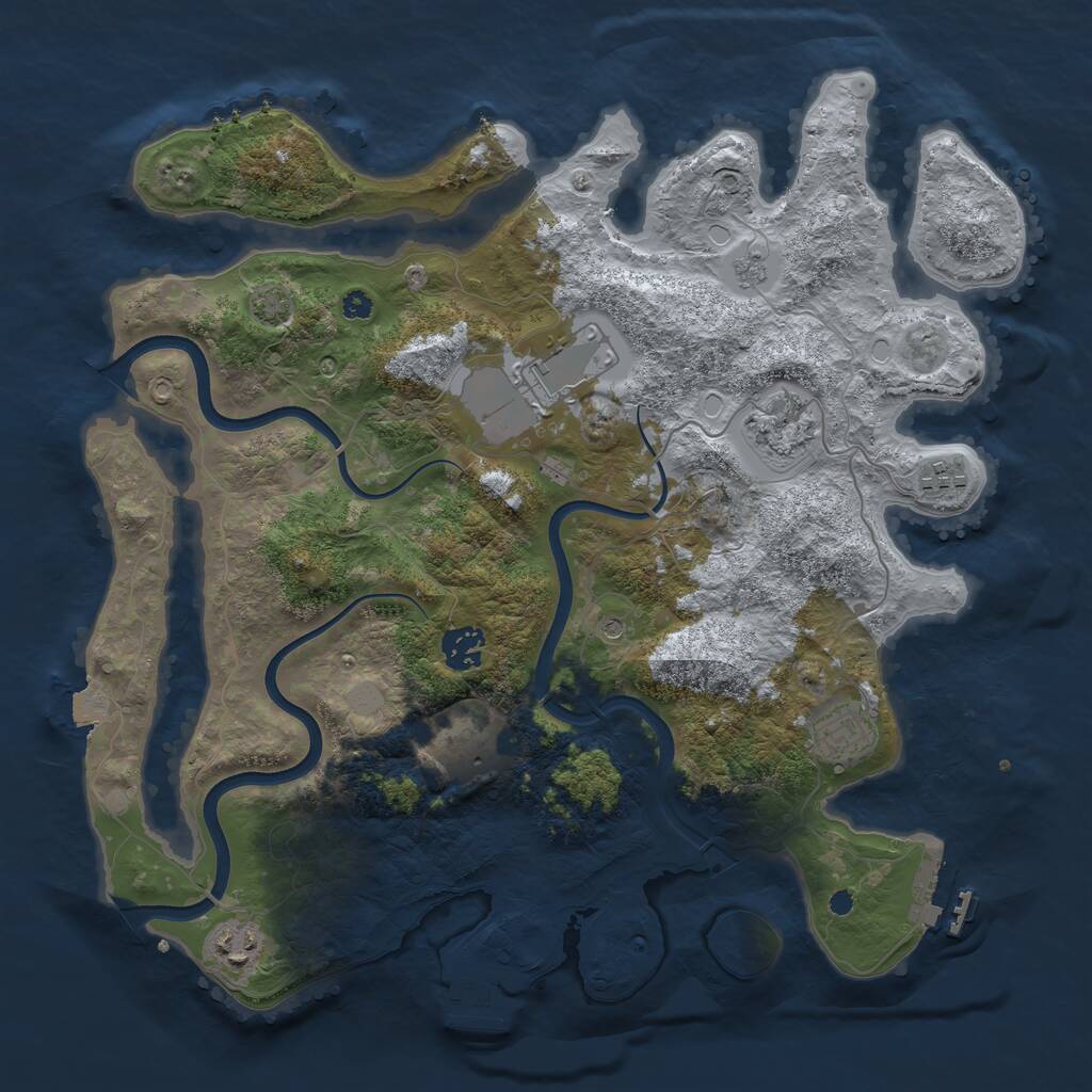 Rust Map: Procedural Map, Size: 3700, Seed: 998121, 13 Monuments