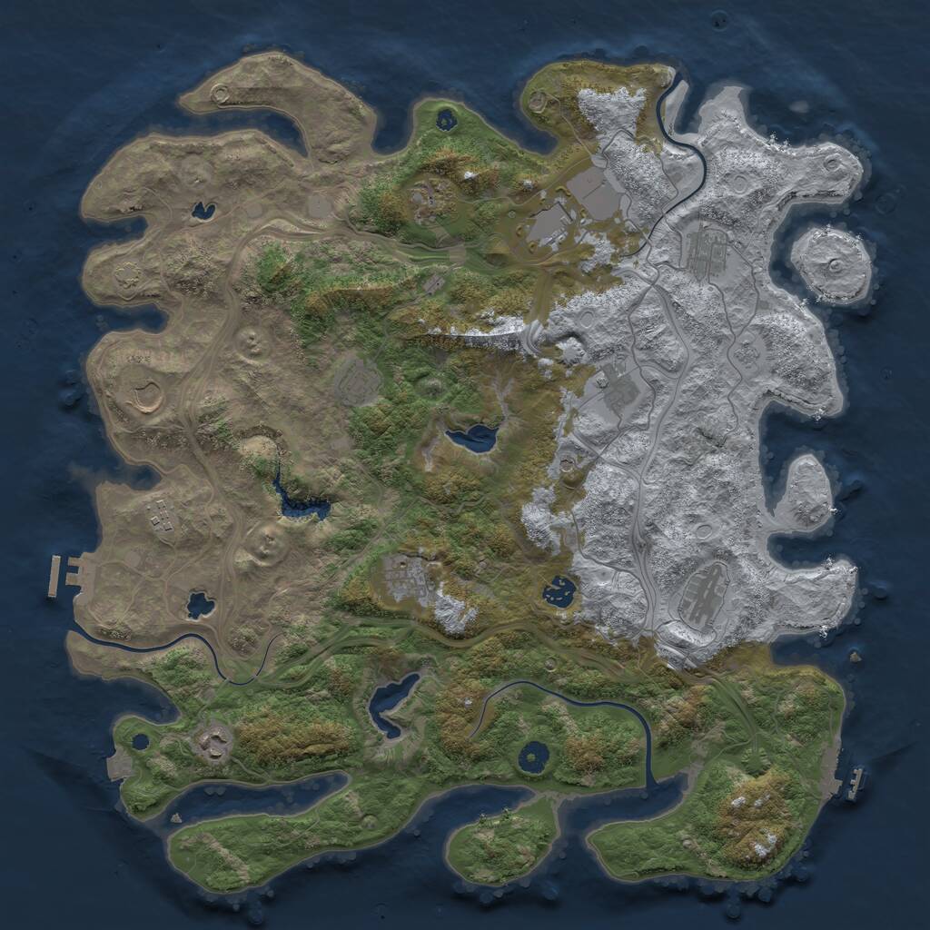 Rust Map: Procedural Map, Size: 4500, Seed: 942549146, 17 Monuments